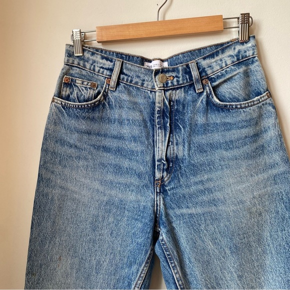 Zara Distressed Blue Denim Jeans US size 6 - Picture 2 of 7